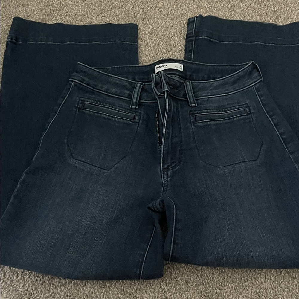 Sonoma Women's Dark Blue Flare Jeans